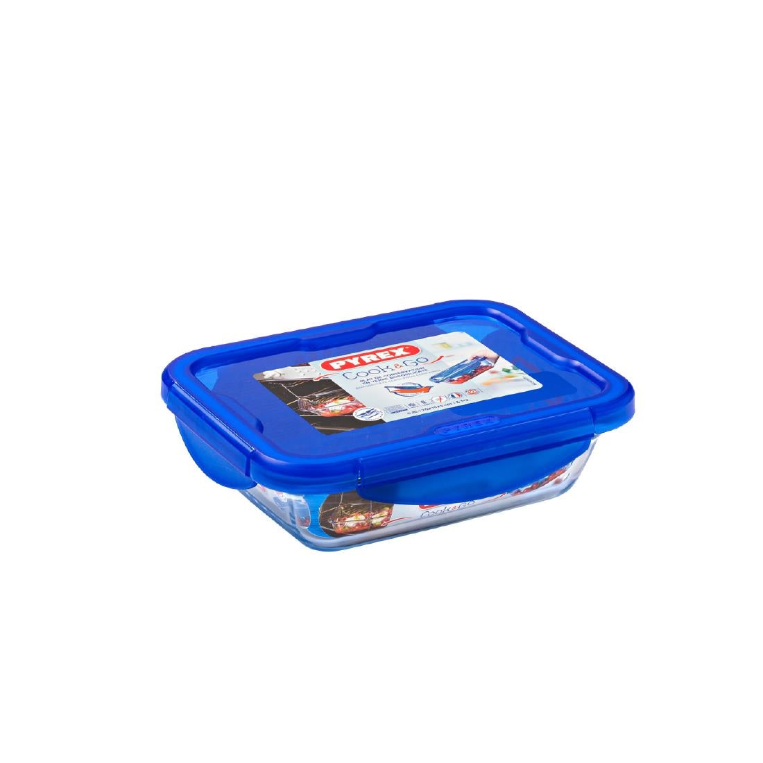 FU131 Pyrex Cook & Go Small Rectangular Dish With Lid 0.8Ltr