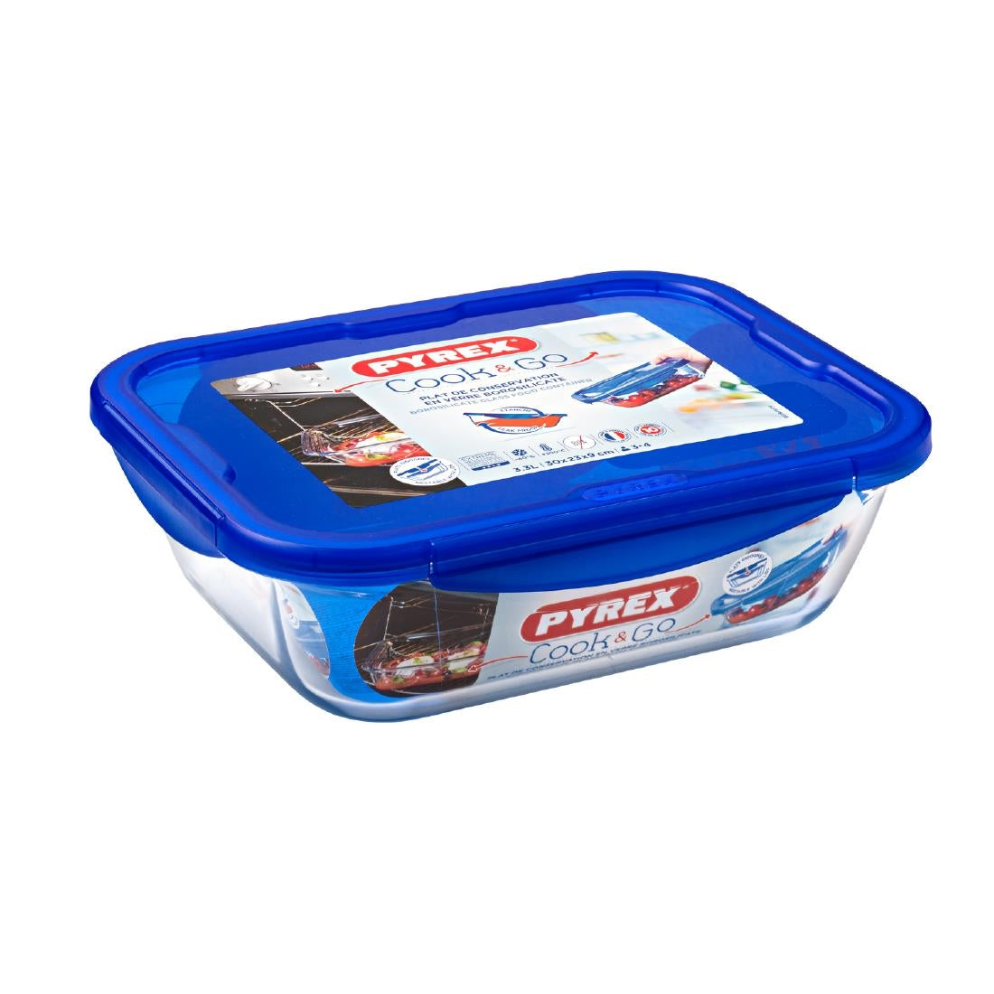 FU133 Pyrex Cook & Go Large Rectangular Dish With Lid 3.3Ltr