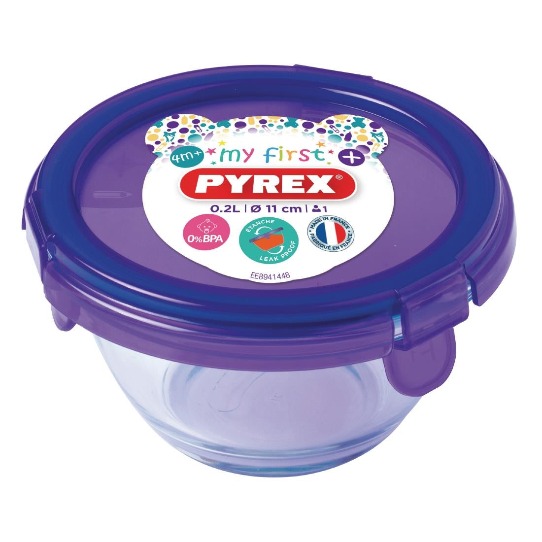 FU136 Pyrex Cook & Go Mini Round Dish With Lid 0.2Ltr