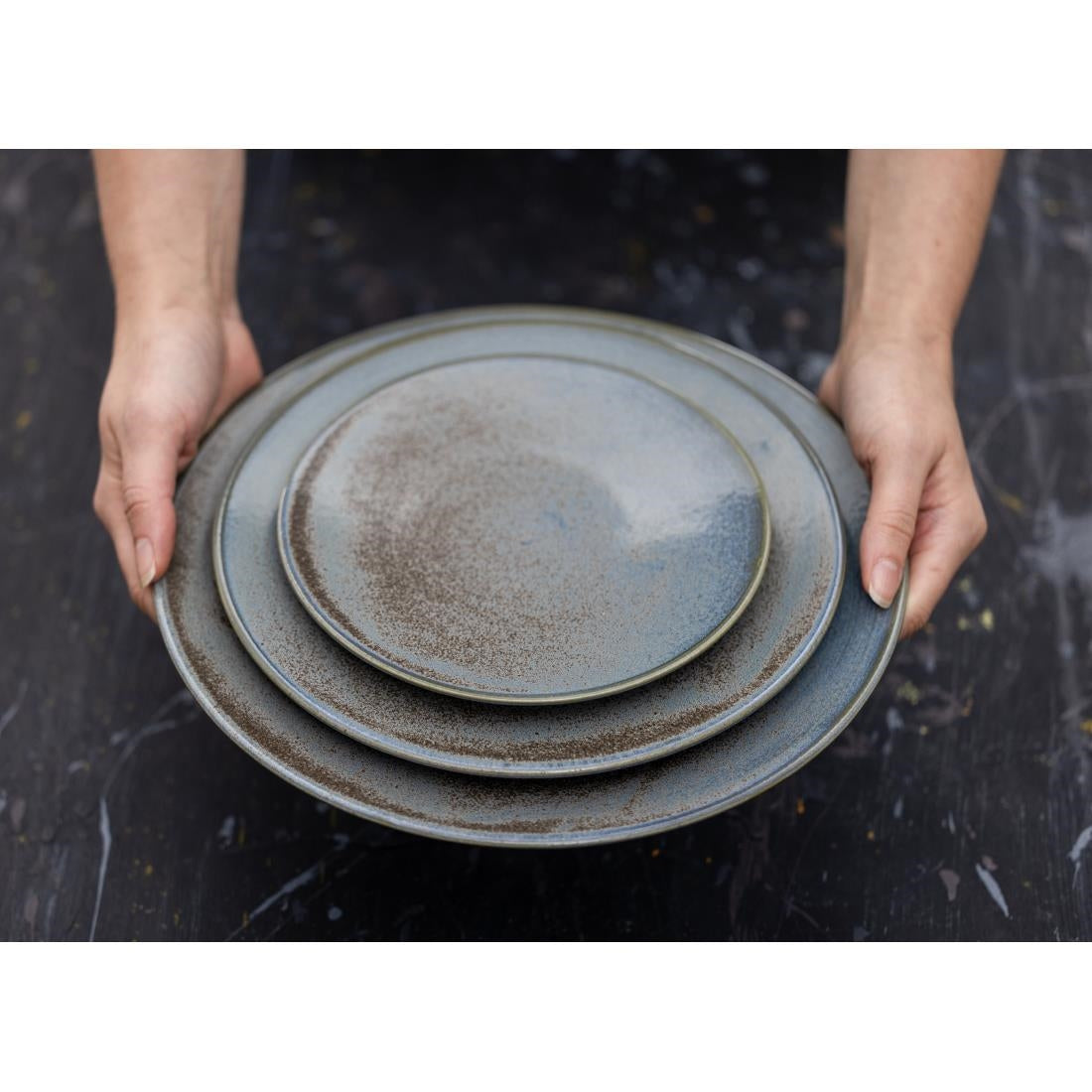 FU170 Olympia Ember Blue Coupe Plates 275mm (Pack of 4)