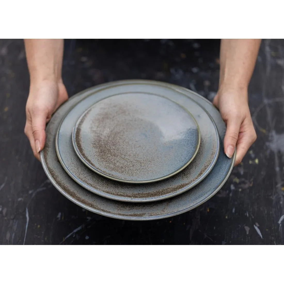 FU171 Olympia Ember Blue Coupe Plates 230mm (Pack of 6)