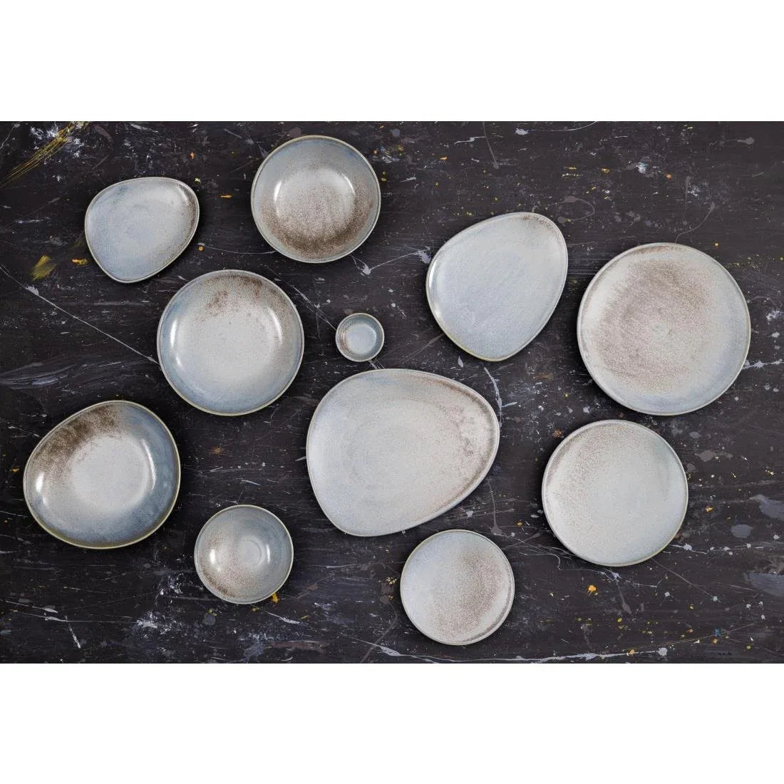 FU181 Olympia Ember Blue Triangle Bowls 245mm (Pack of 4)
