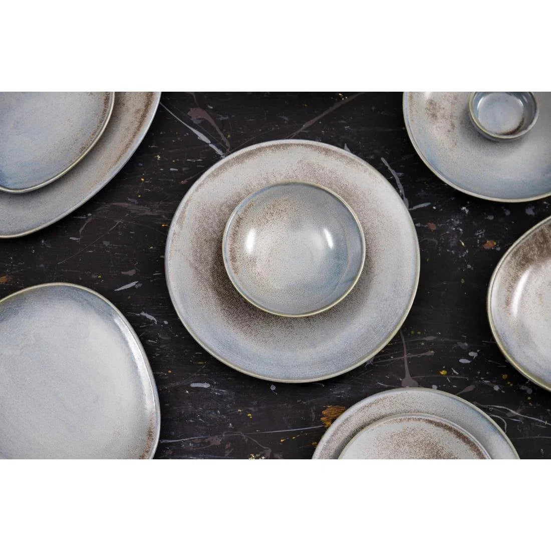 FU174 Olympia Ember Blue Low Coupe Bowls 230mm (Pack of 4)