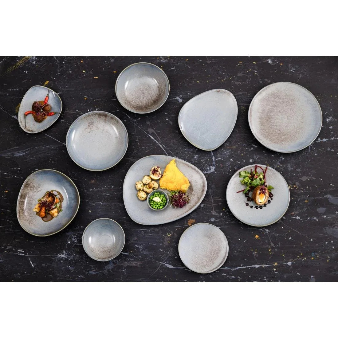 FU174 Olympia Ember Blue Low Coupe Bowls 230mm (Pack of 4)
