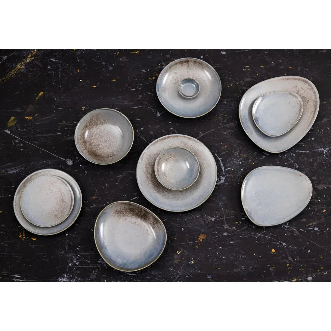 FU174 Olympia Ember Blue Low Coupe Bowls 230mm (Pack of 4)