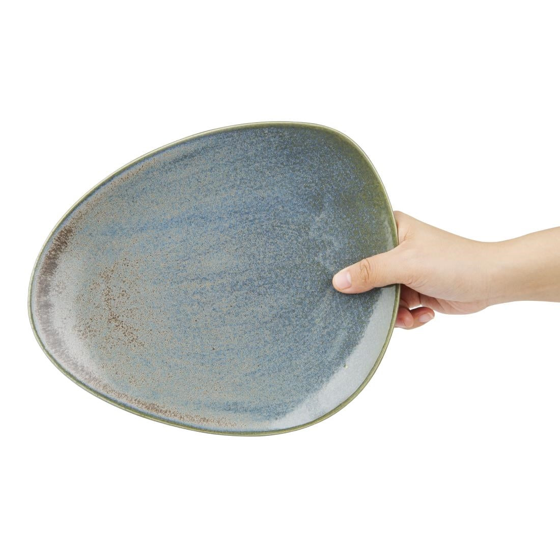 FU179 Olympia Ember Blue Triangle Plates 250mm (Pack of 6)