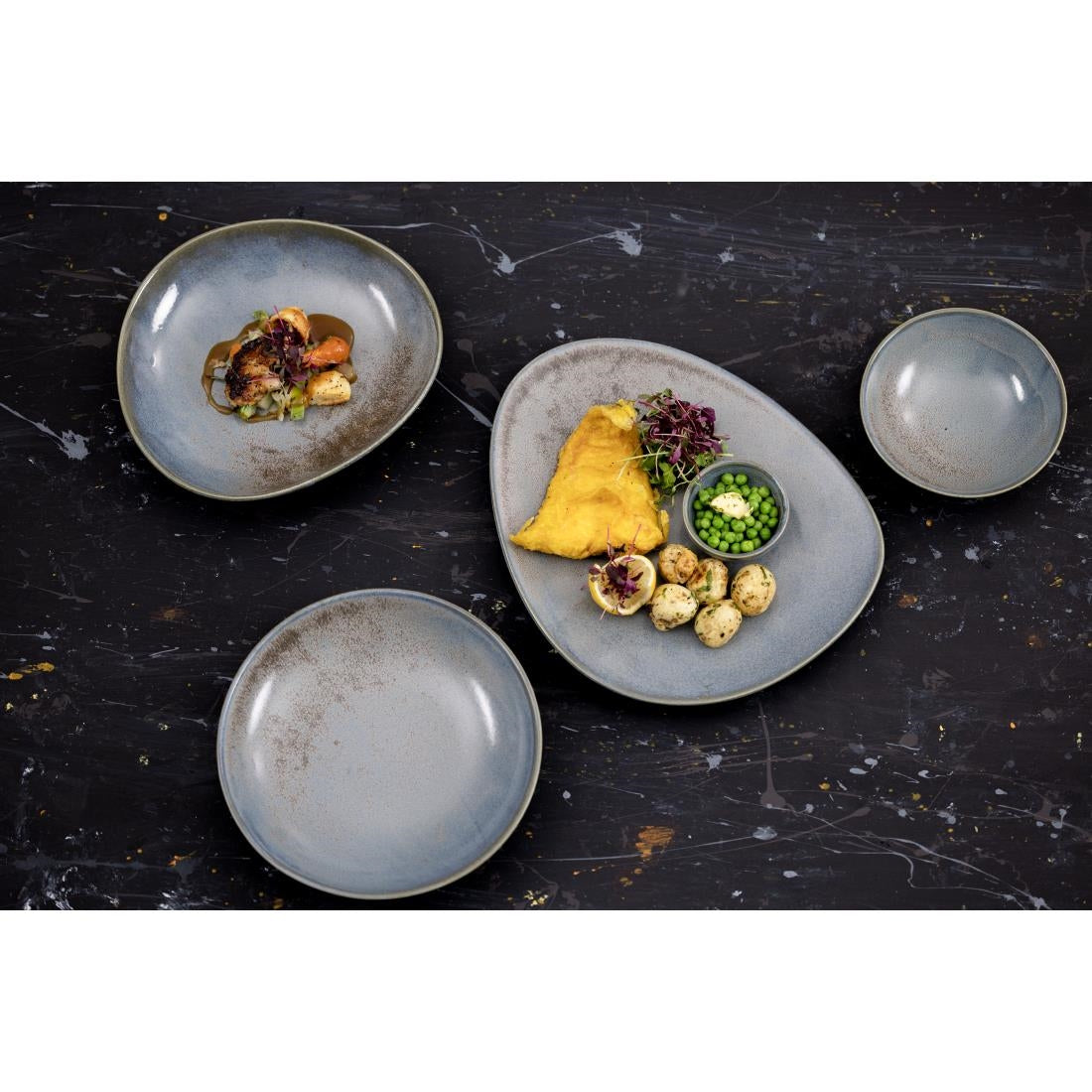 FU171 Olympia Ember Blue Coupe Plates 230mm (Pack of 6)