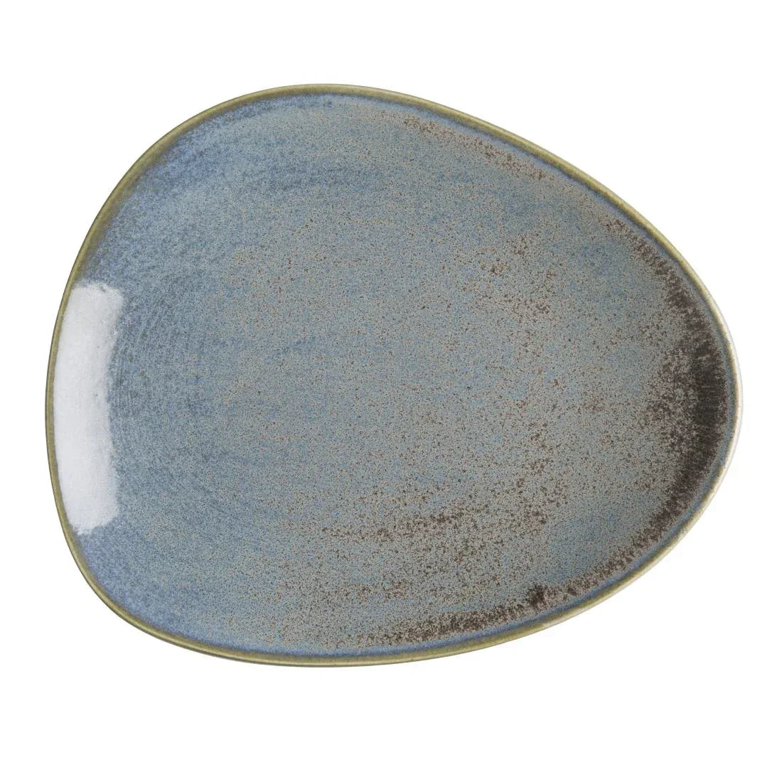 FU180 Olympia Ember Blue Triangle Plates 190mm (Pack of 6)