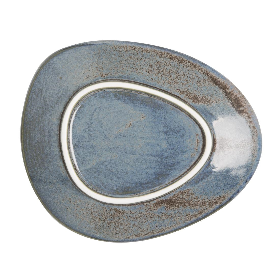 FU180 Olympia Ember Blue Triangle Plates 190mm (Pack of 6)