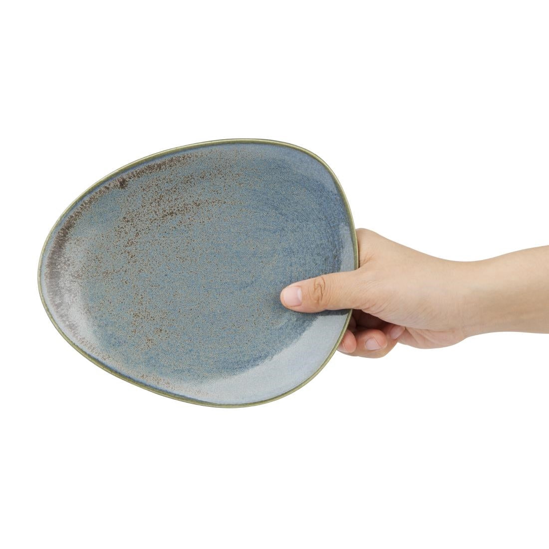 FU180 Olympia Ember Blue Triangle Plates 190mm (Pack of 6)