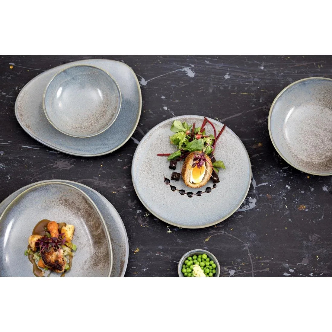 FU174 Olympia Ember Blue Low Coupe Bowls 230mm (Pack of 4)