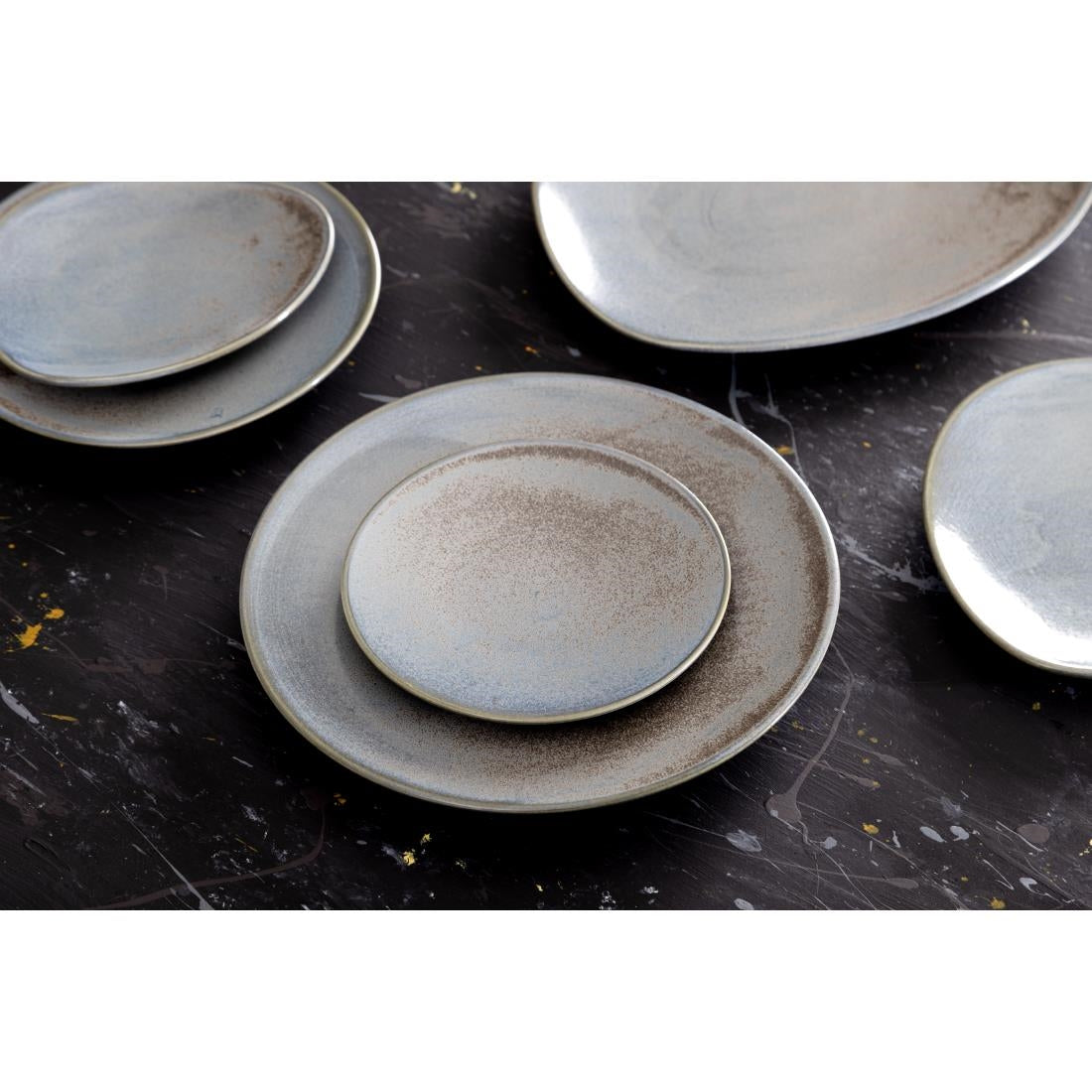 FU176 Olympia Ember Blue Triangle Plates 308mm (Pack of 4)