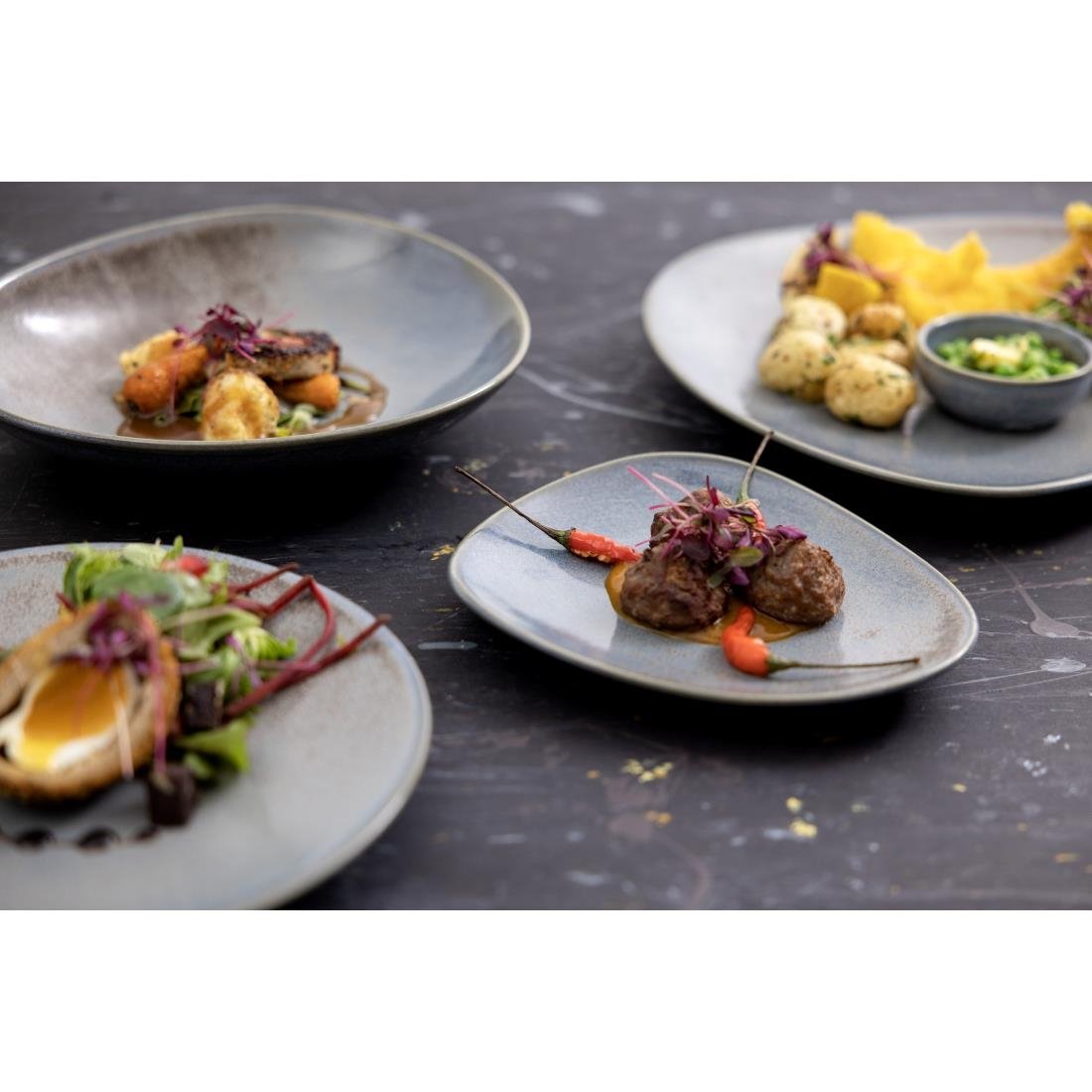 FU178 Olympia Ember Blue Dipping Dishes 78mm (Pack of 8)