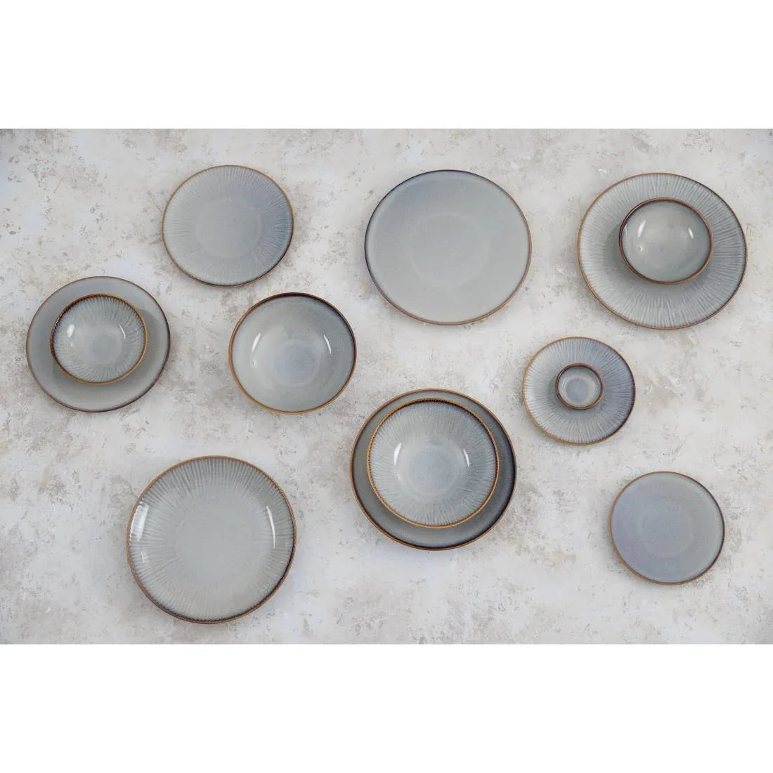 FU187 Olympia Drift Grey Plain Coupe Plate 280mm (Pack of 4)