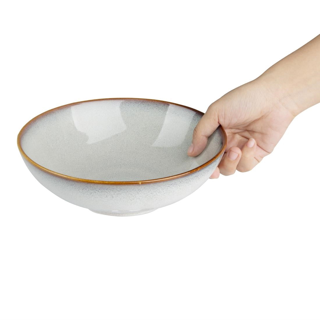 FU191 Olympia Drift Grey Plain Coupe Bowls 205mm (Pack of 4)