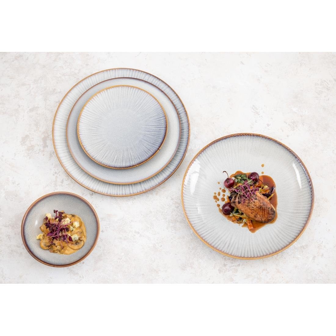 FU192 Olympia Drift Grey Plain Coupe Bowls 155mm (Pack of 6)