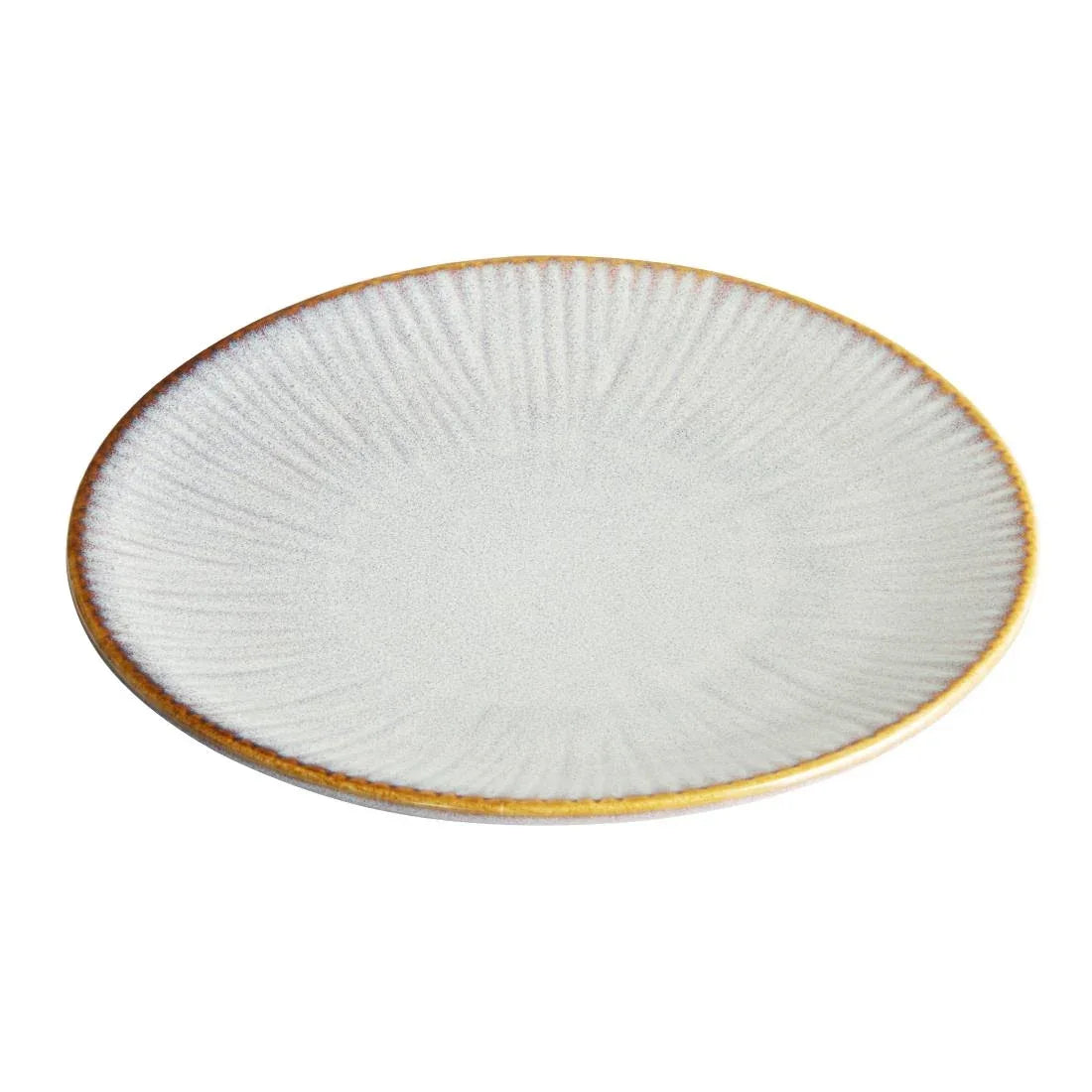 FU196 Olympia Drift Grey Embossed Coupe Plates 180mm (Pack of 6)