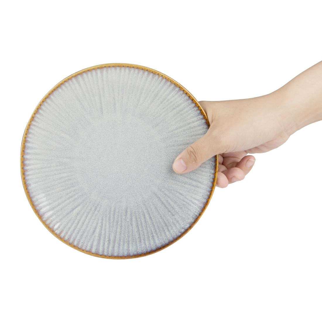 FU196 Olympia Drift Grey Embossed Coupe Plates 180mm (Pack of 6)