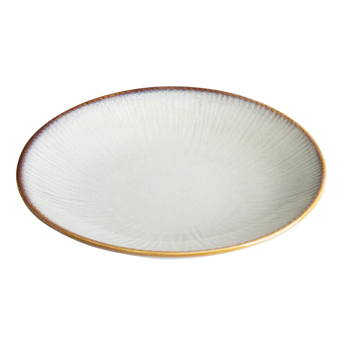 FU197 Olympia Drift Grey Embossed Coupe Low Bowls 260mm (Pack of 4)