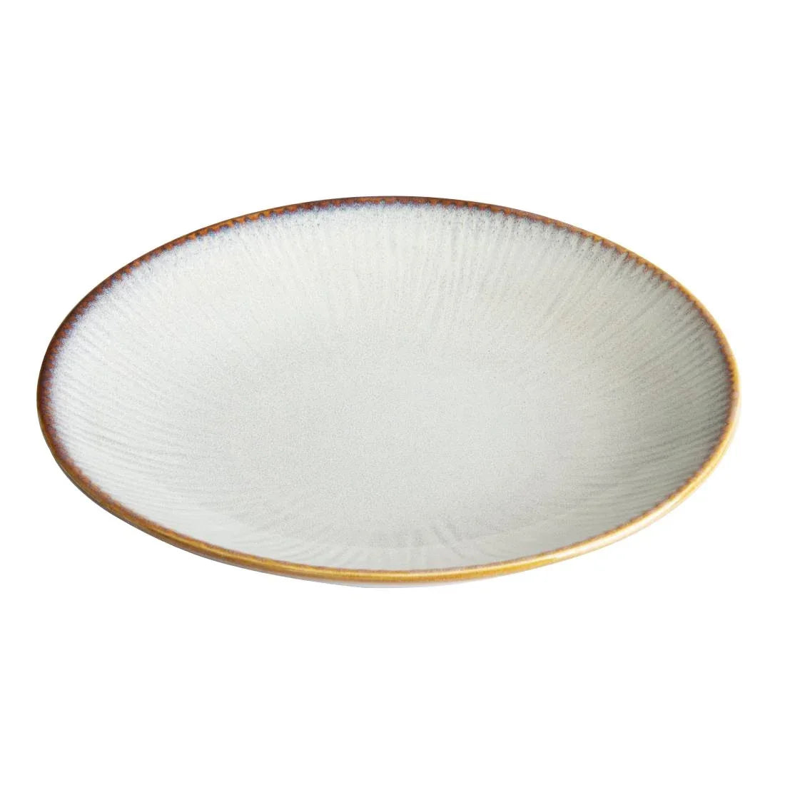 FU197 Olympia Drift Grey Embossed Coupe Low Bowls 260mm (Pack of 4)