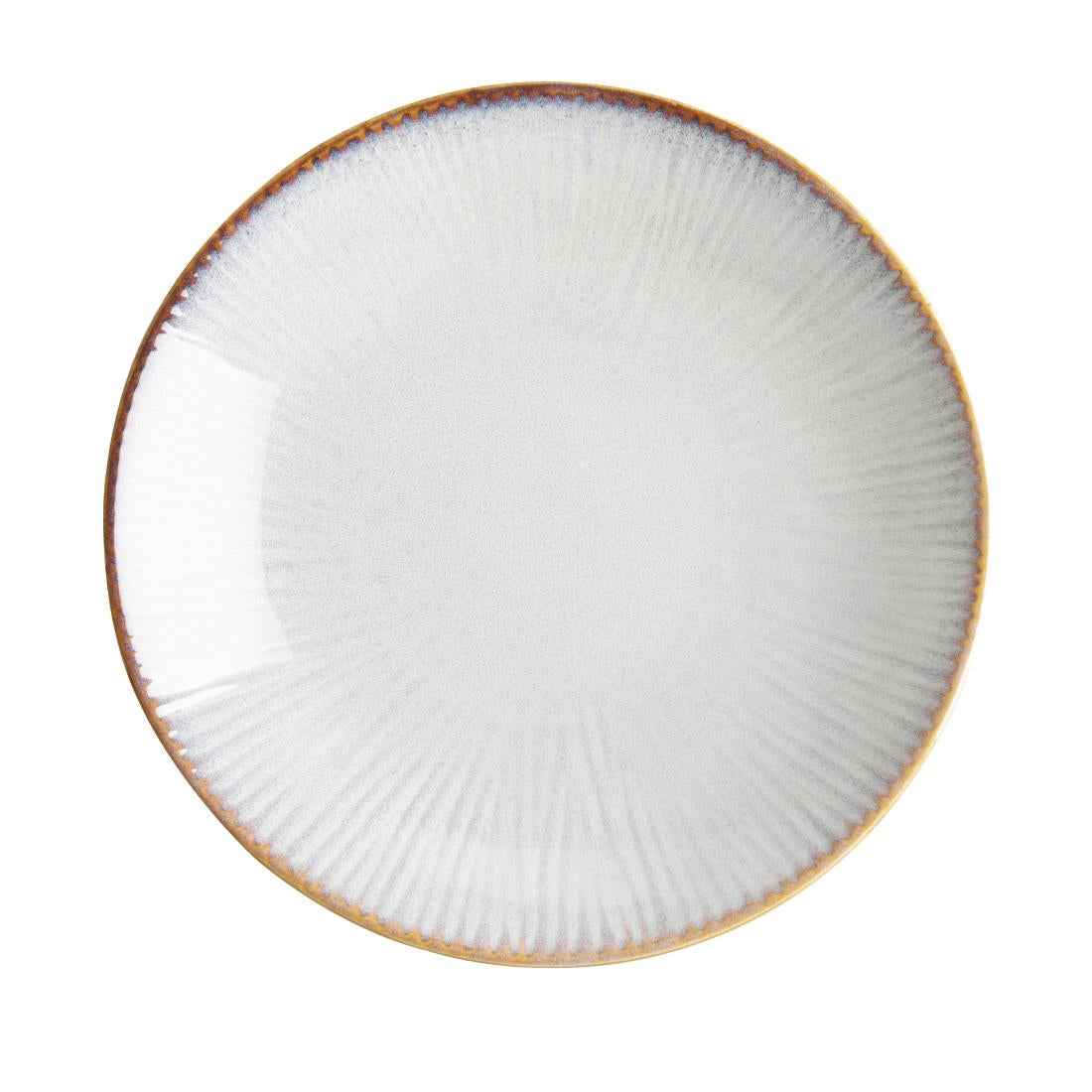 FU197 Olympia Drift Grey Embossed Coupe Low Bowls 260mm (Pack of 4)