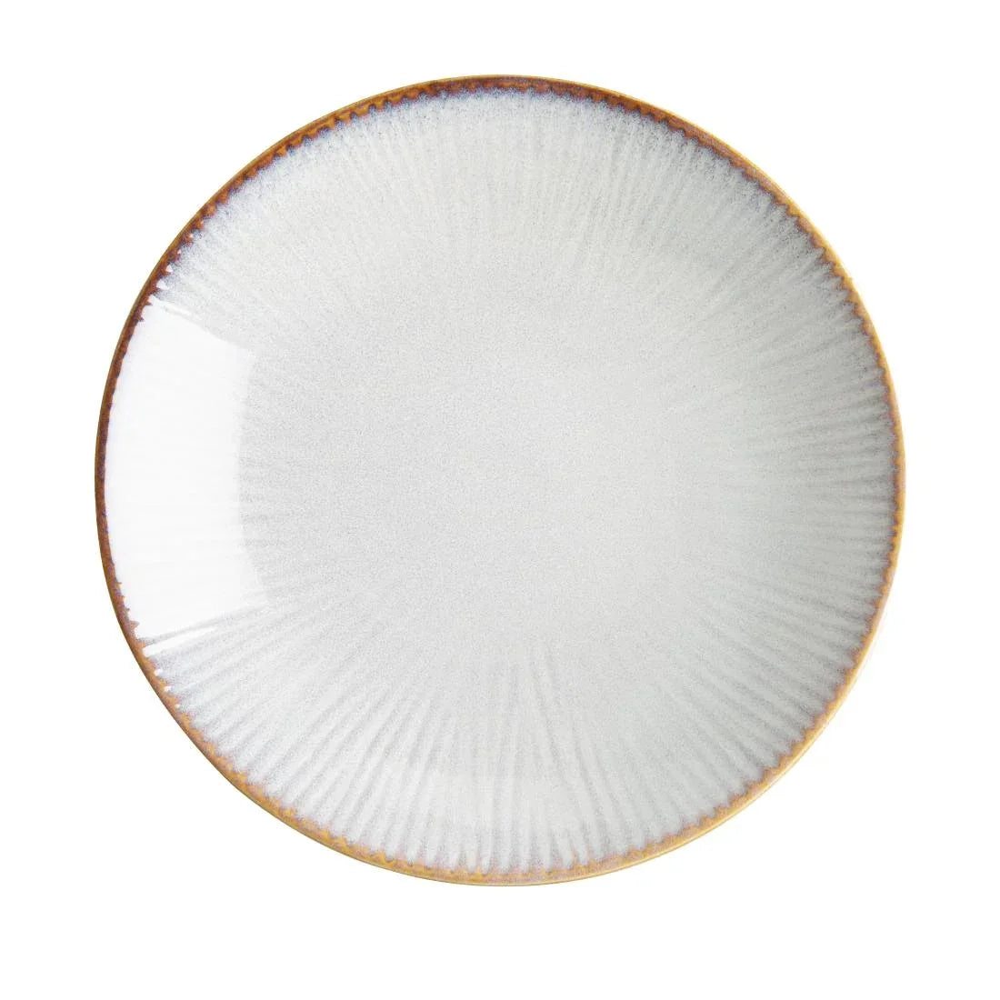 FU197 Olympia Drift Grey Embossed Coupe Low Bowls 260mm (Pack of 4)