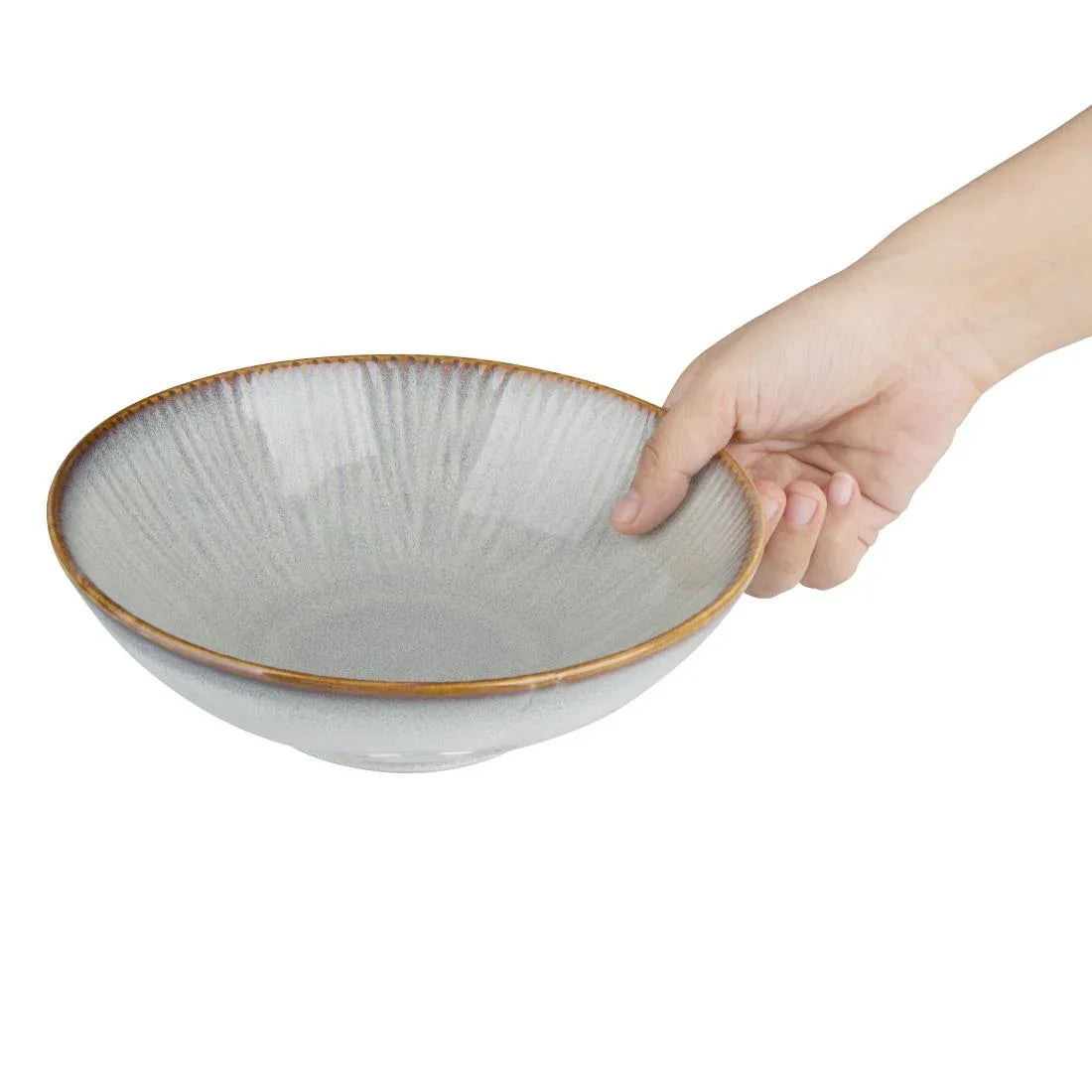 FU198 Olympia Drift Grey Embossed Coupe Bowls 205mm (Pack of 4)