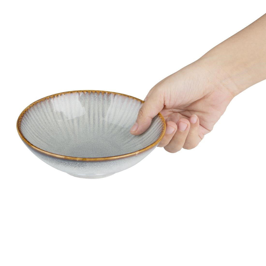 FU199 Olympia Drift Grey Embossed Coupe Bowls 155mm (Pack of 6)