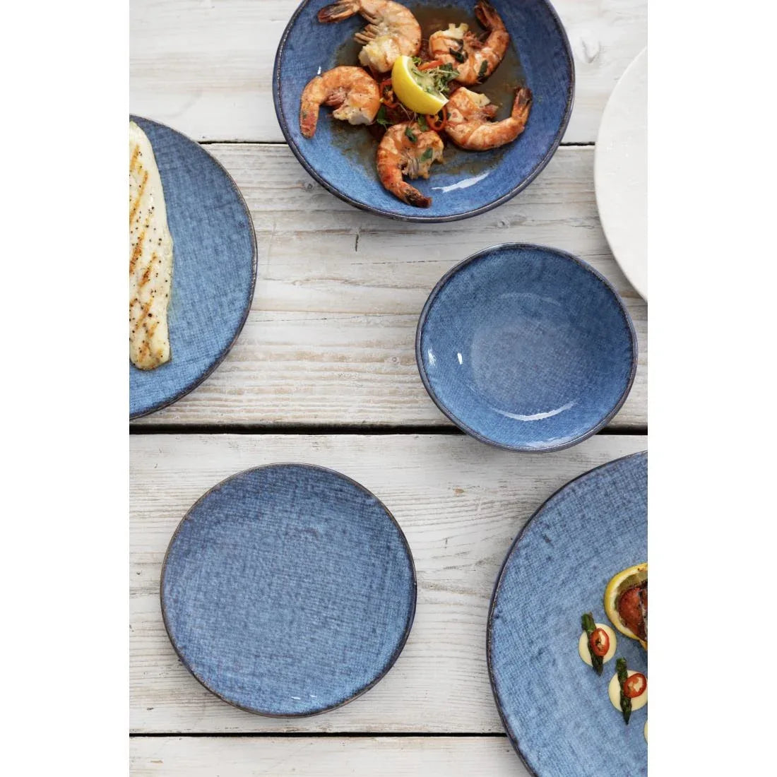 FU220 Olympia Denim Blue Coupe Plates 180mm (Pack of 6)