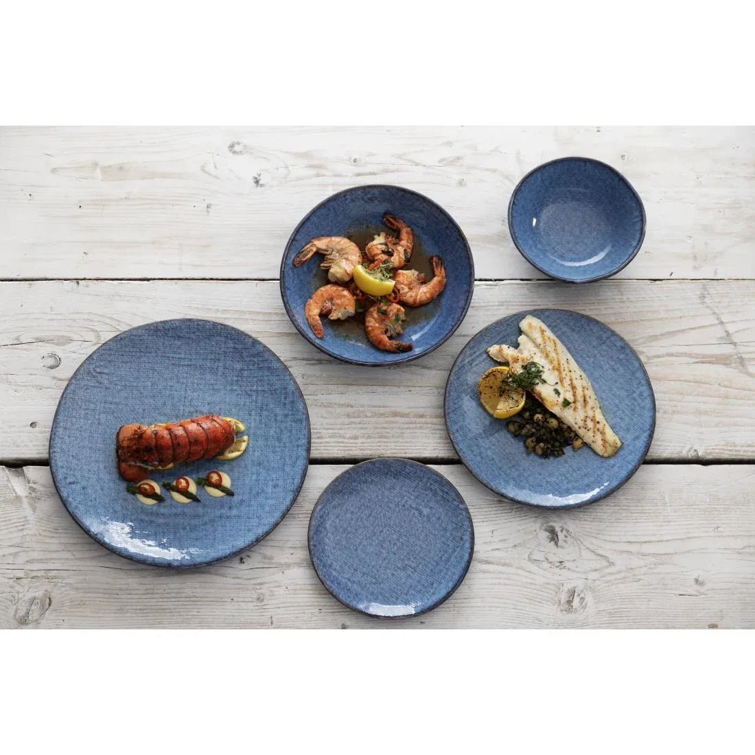 FU220 Olympia Denim Blue Coupe Plates 180mm (Pack of 6)