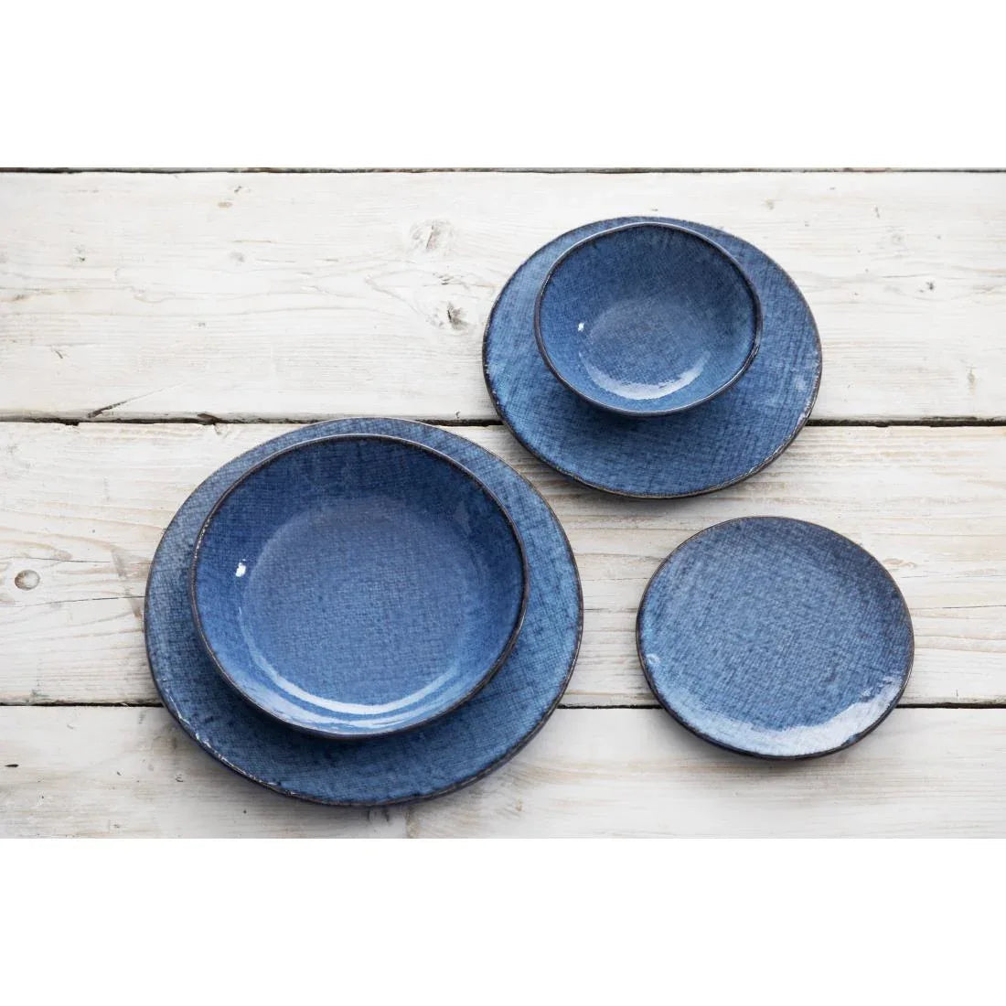 FU220 Olympia Denim Blue Coupe Plates 180mm (Pack of 6)