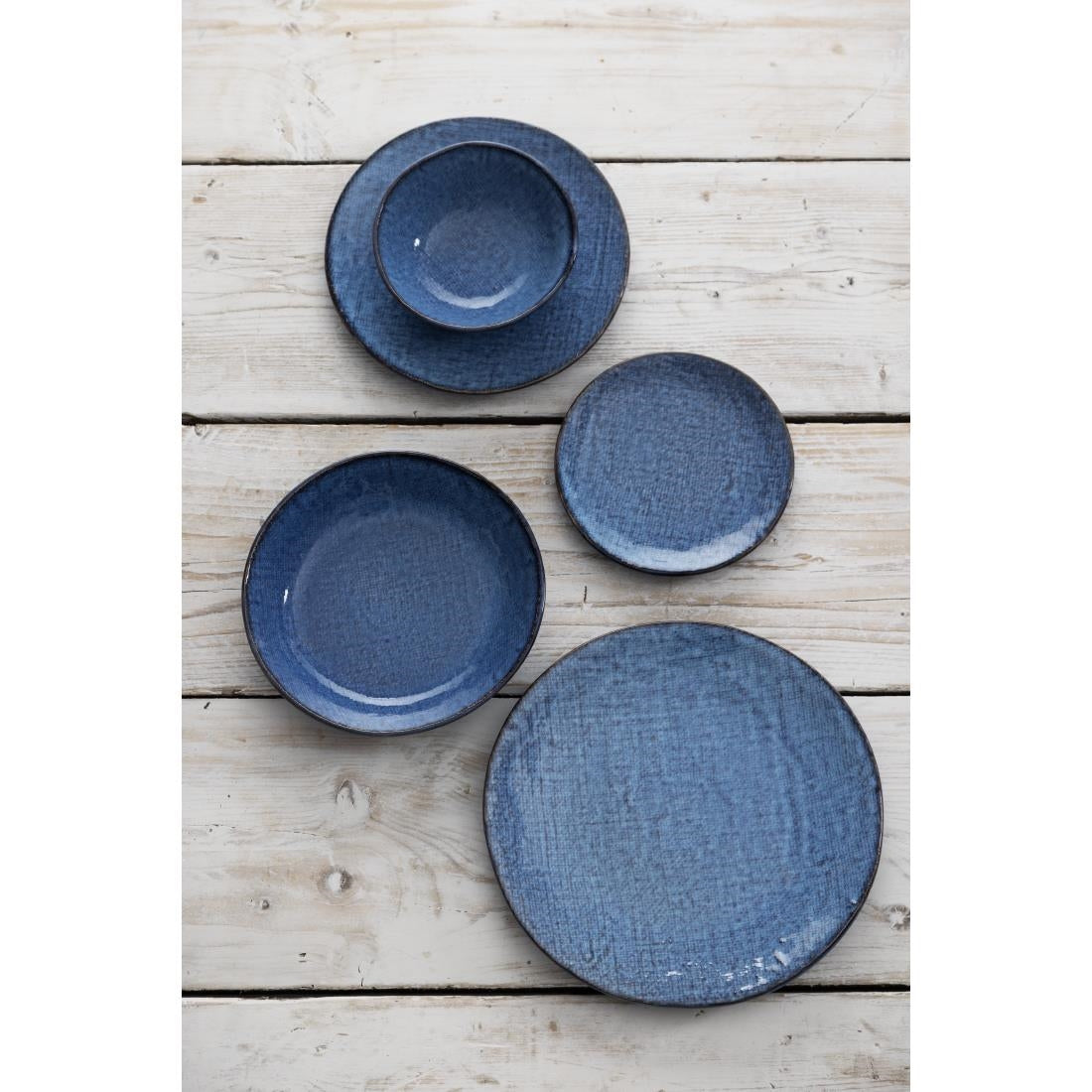 FU220 Olympia Denim Blue Coupe Plates 180mm (Pack of 6)
