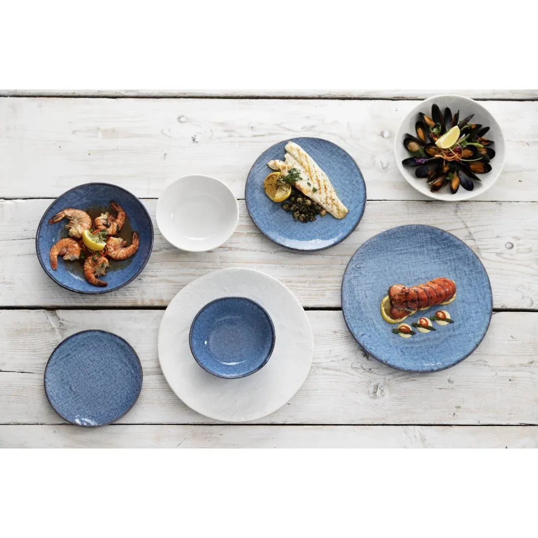 FU220 Olympia Denim Blue Coupe Plates 180mm (Pack of 6)