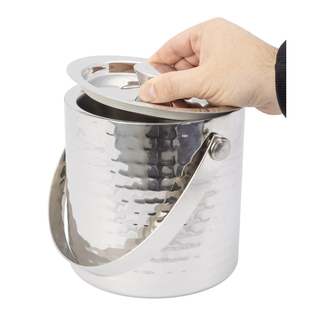 FU285 Olympia Hammered Double Wall Ice Bucket 1550ml