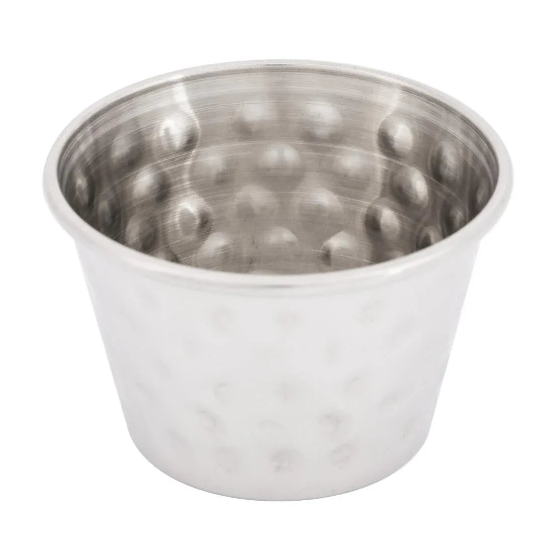 FU289 Olympia Hammered Stainless Steel Sauce Cups 70ml (Pack of 12)