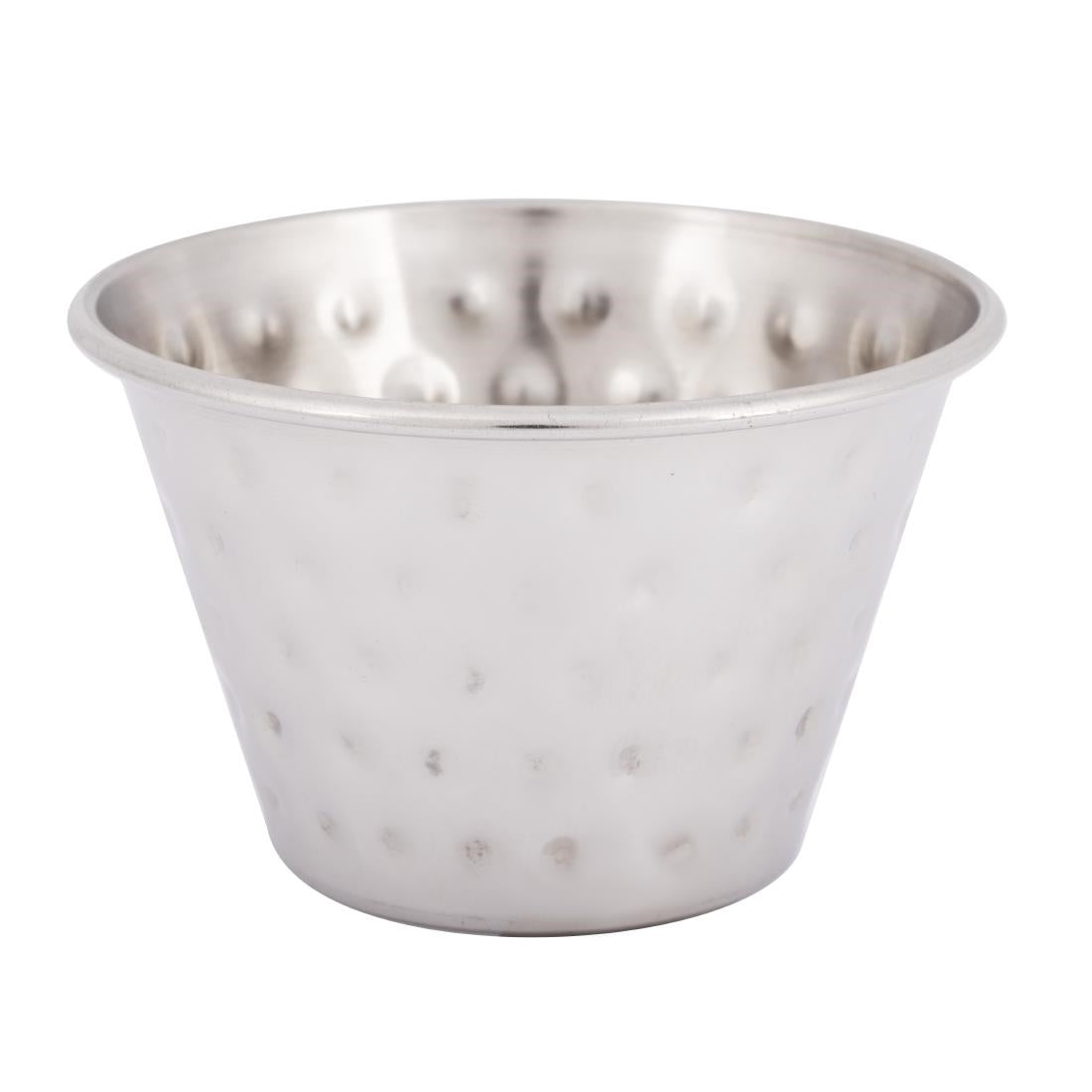 FU290 Olympia Hammered Stainless Steel Sauce Cups 115ml (Pack of 12)