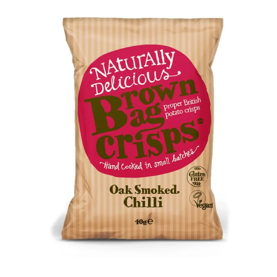FU431 Brown Bag Crisps Oak Smoked Chilli 40g (Pack of 20) - JD Catering Equipment Solutions Ltd