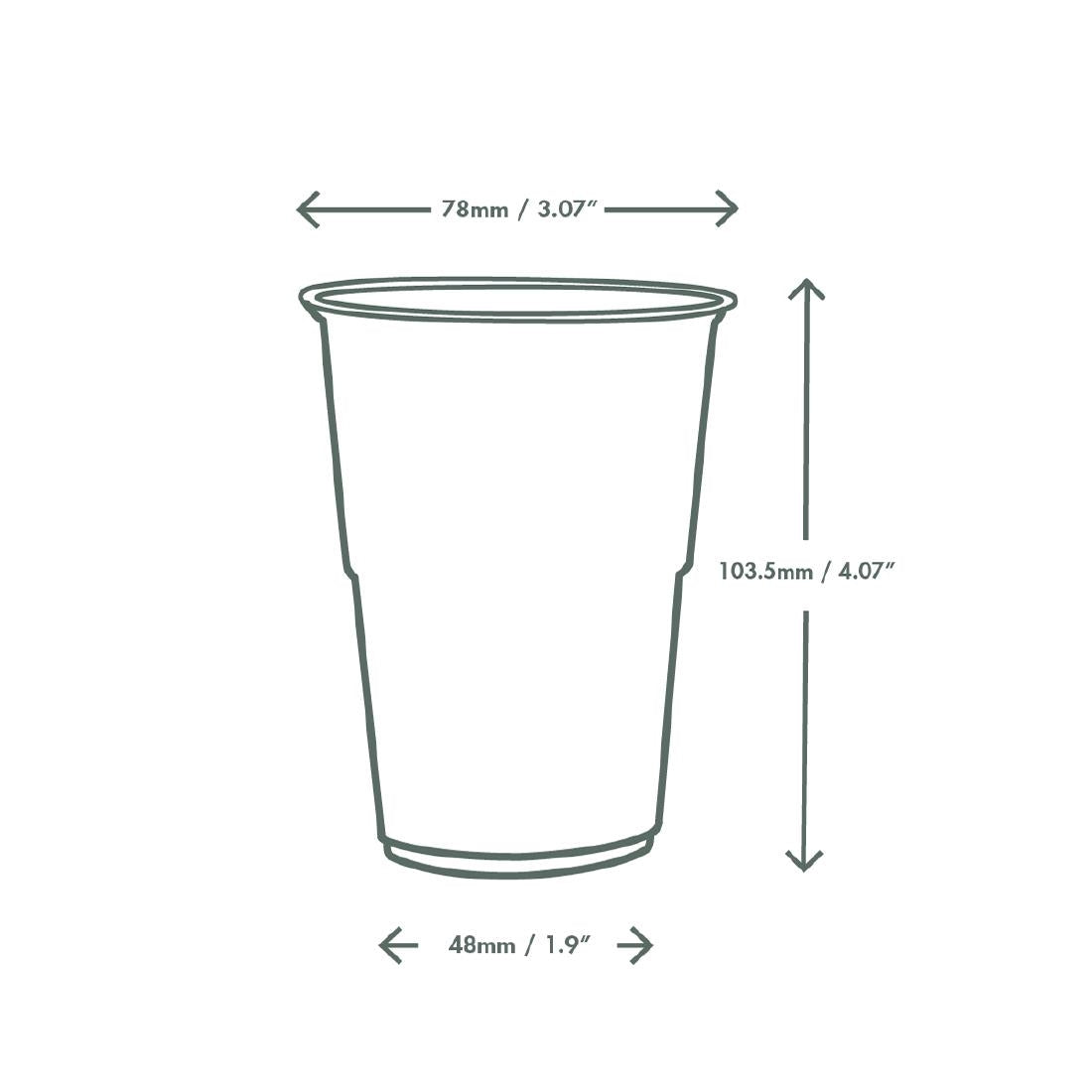 FU457 Vegware PLA Half Pint to Brim Cup UKCA/UKNI/CE-marked (Pack of 2100)