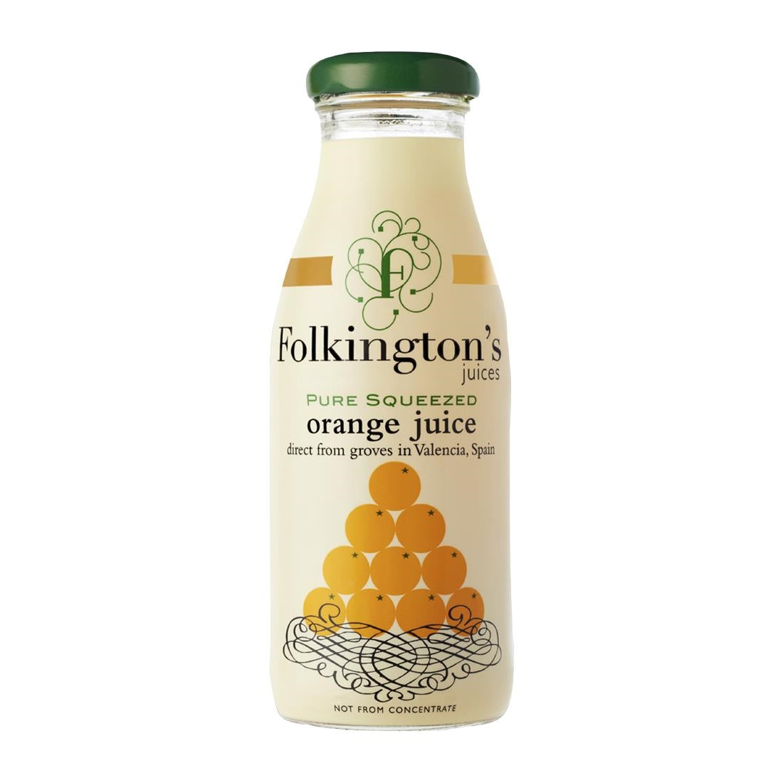 FU461 Folkington's Juices Orange Glass Bottle 250ml (Pack of 12)