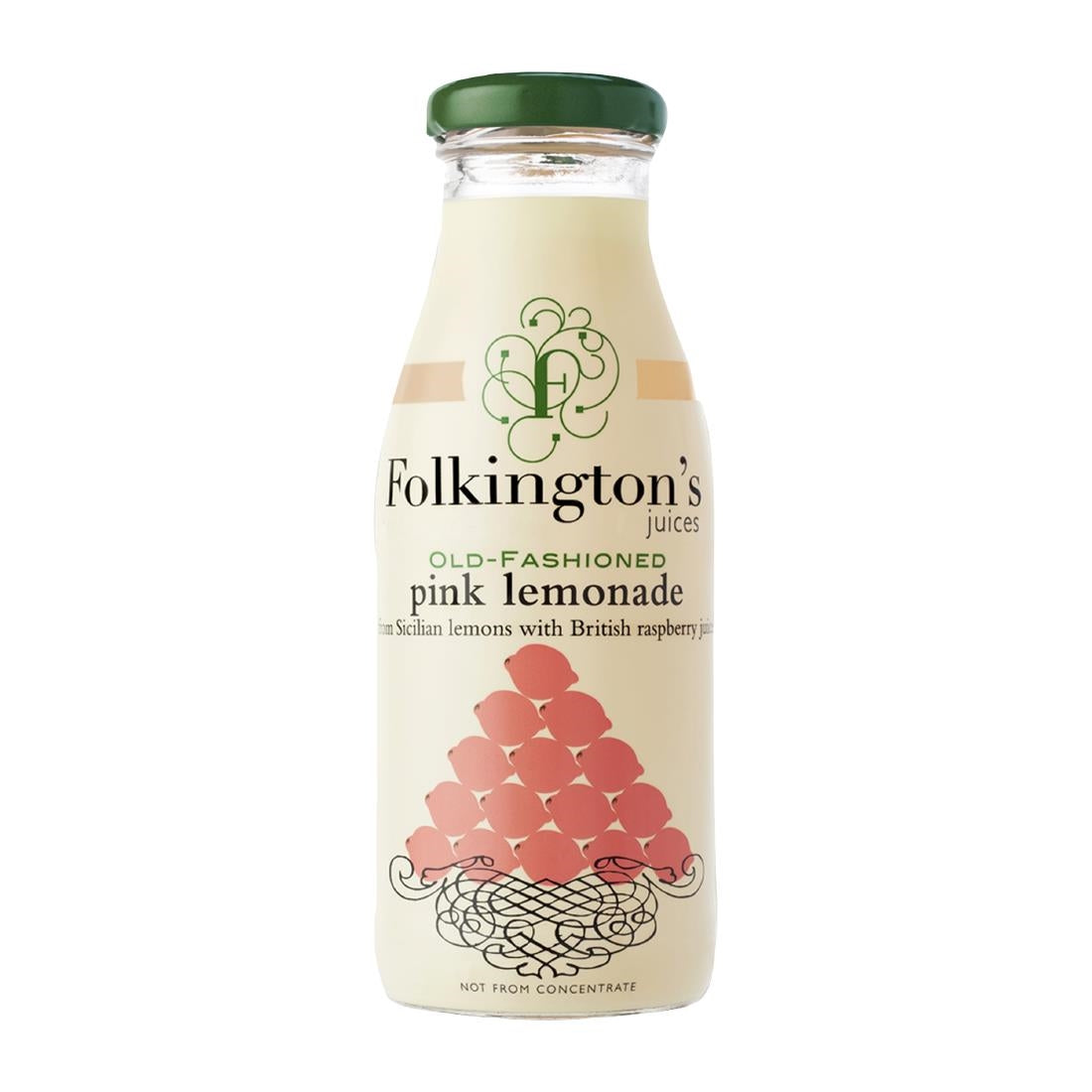 FU464 Folkington's Juices Pink Lemonade Glass Bottle 250ml (Pack of 12)