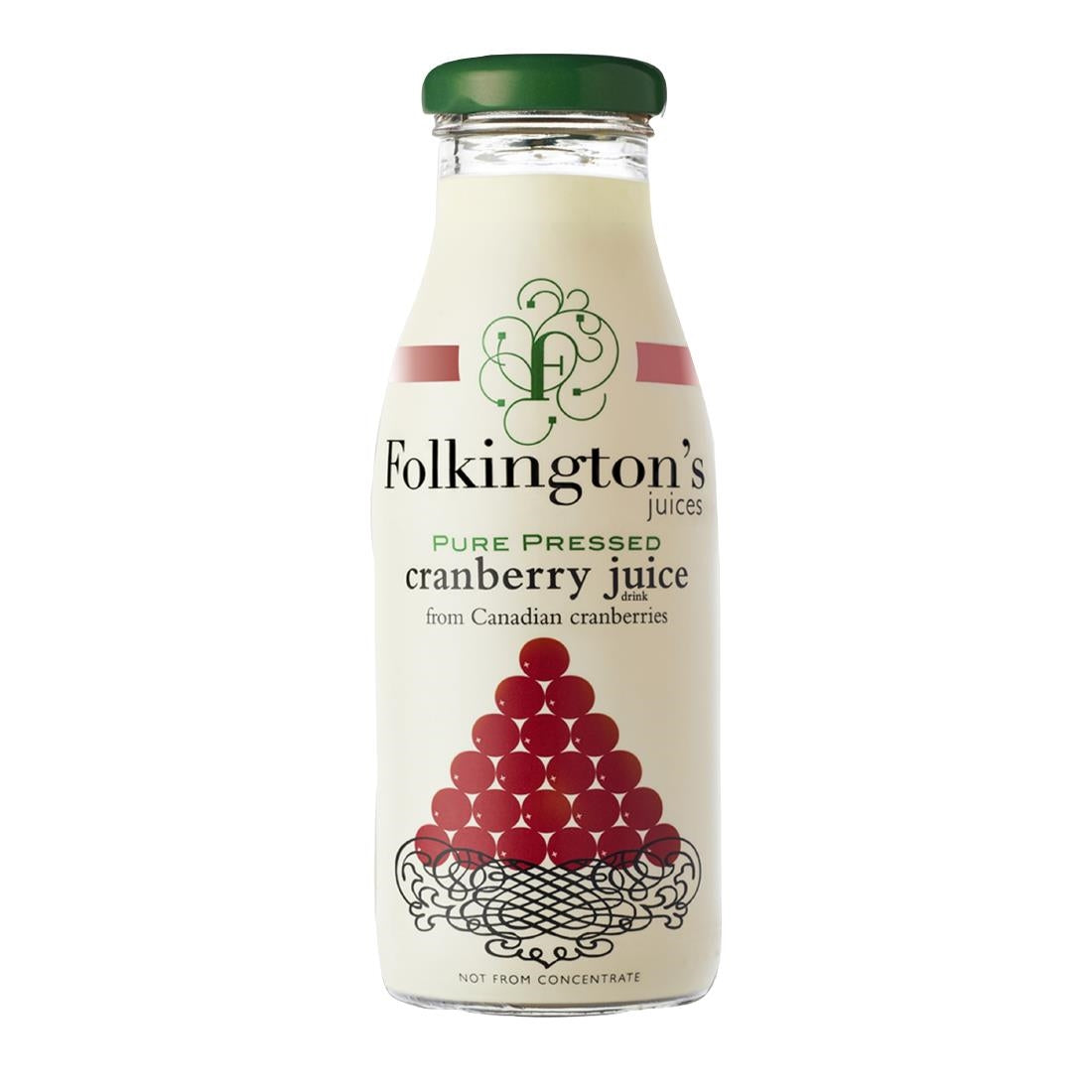 FU465 Folkington's Juices Cranberry Glass Bottle 250ml (Pack of 12)