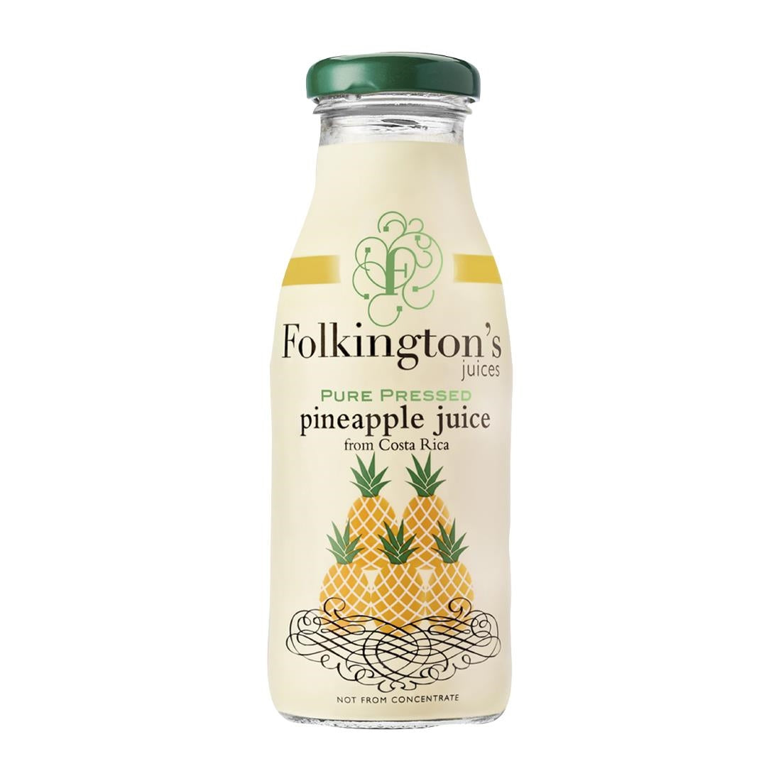 FU466 Folkington's Juices Pineapple Glass Bottle 250ml (Pack of 12)