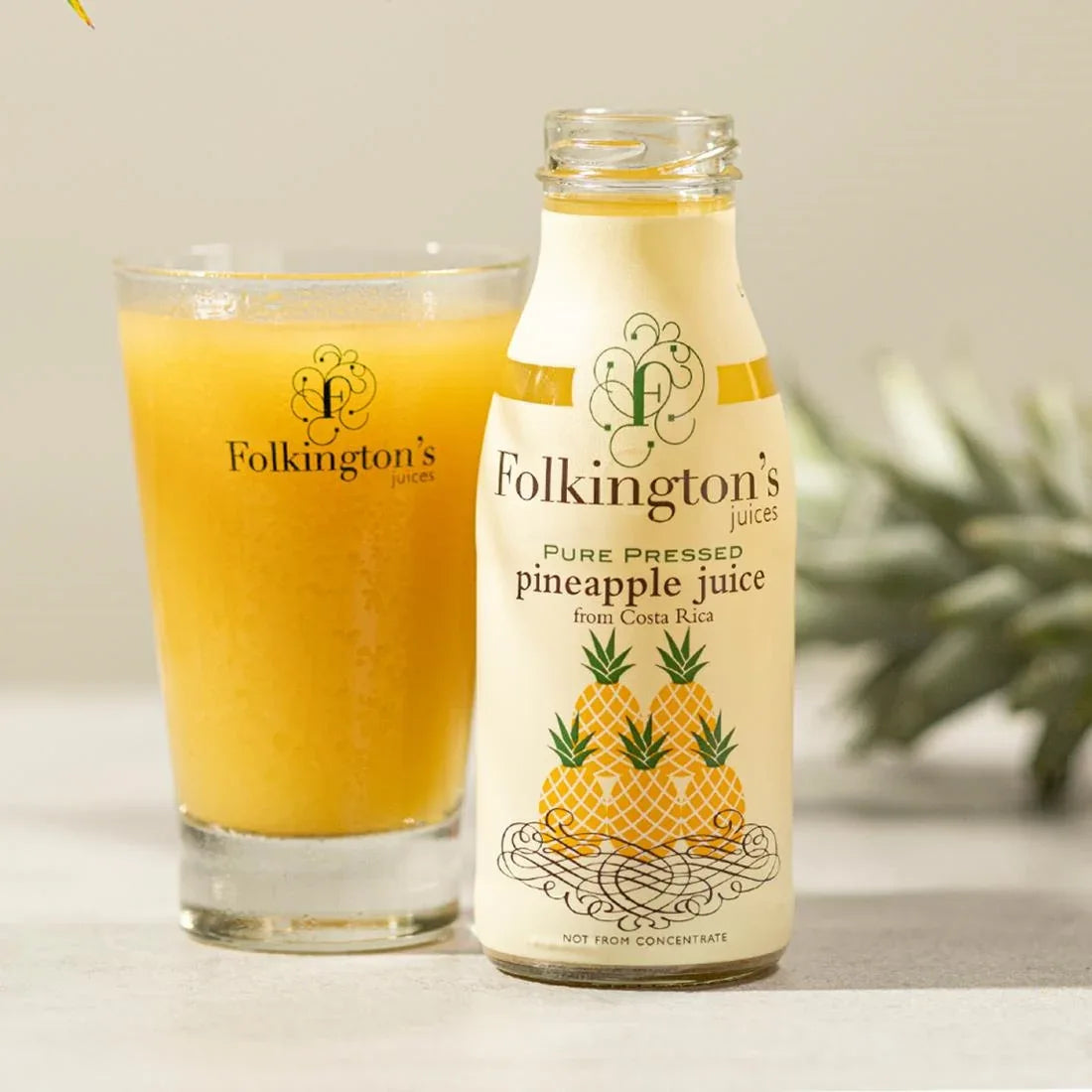FU466 Folkington's Juices Pineapple Glass Bottle 250ml (Pack of 12) - JD Catering Equipment Solutions Ltd