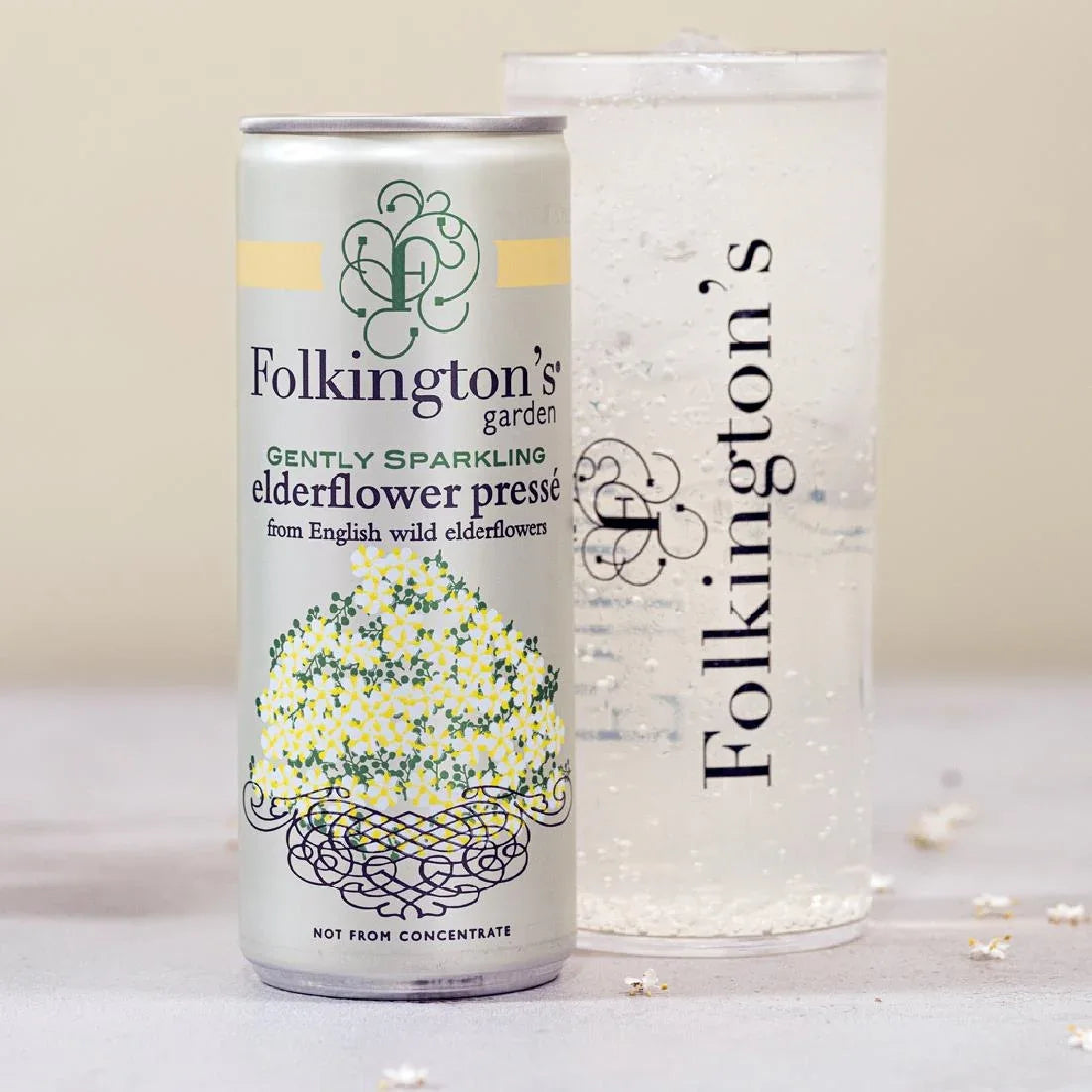 FU468 Folkington's Sparkling Drinks Elderflower Can 250ml (Pack of 12)