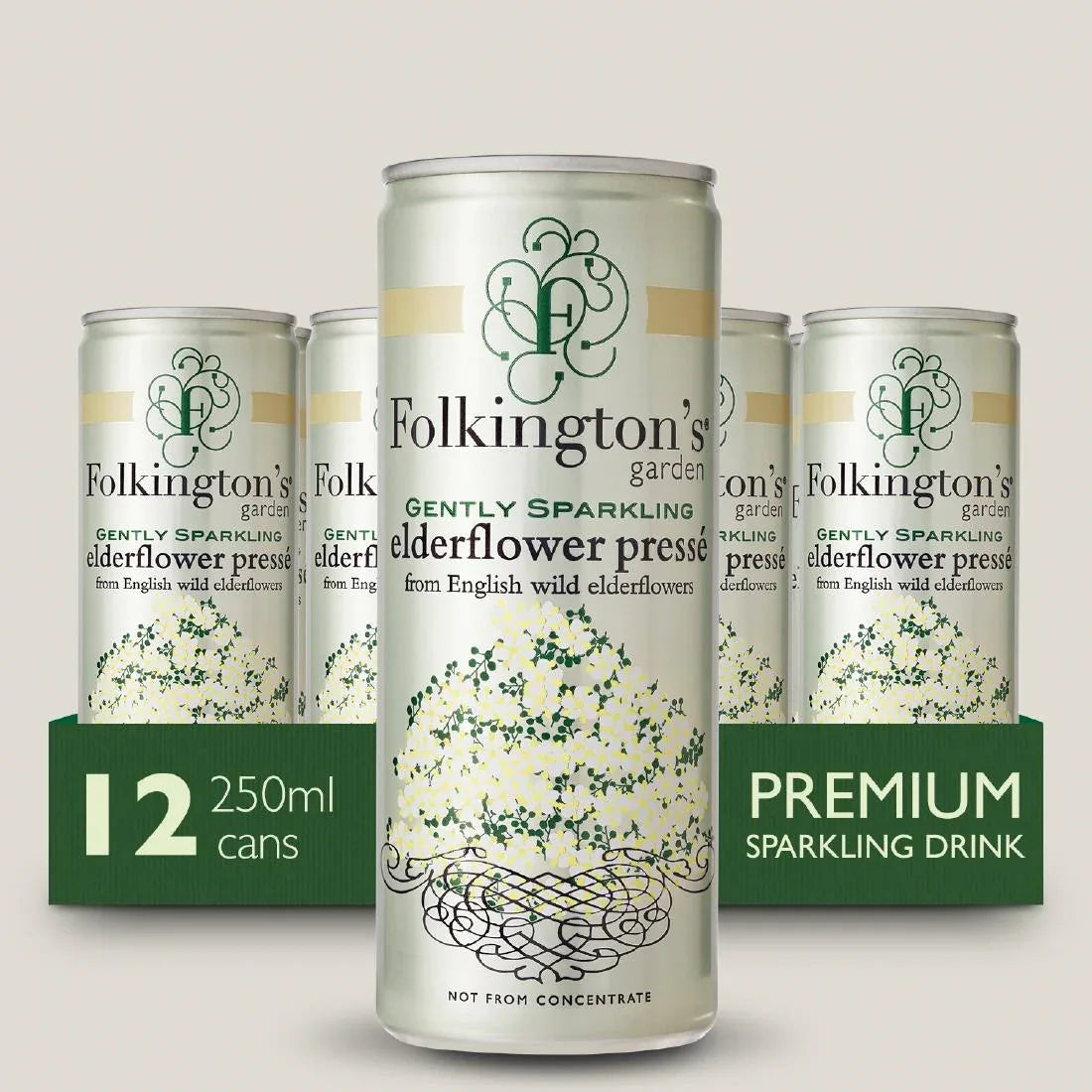 FU468 Folkington's Sparkling Drinks Elderflower Can 250ml (Pack of 12)