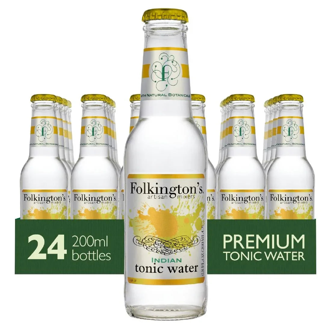 FU471 Folkington's Indian Tonic Water Glass Bottle 200ml (Pack of 24) - JD Catering Equipment Solutions Ltd