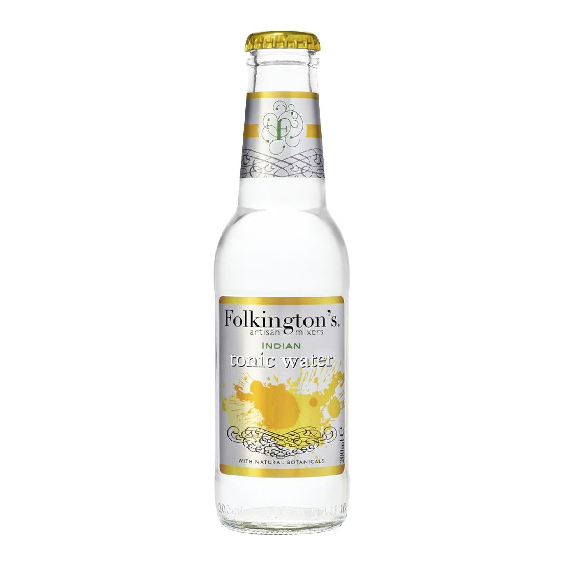 FU471 Folkington's Indian Tonic Water Glass Bottle 200ml (Pack of 24)