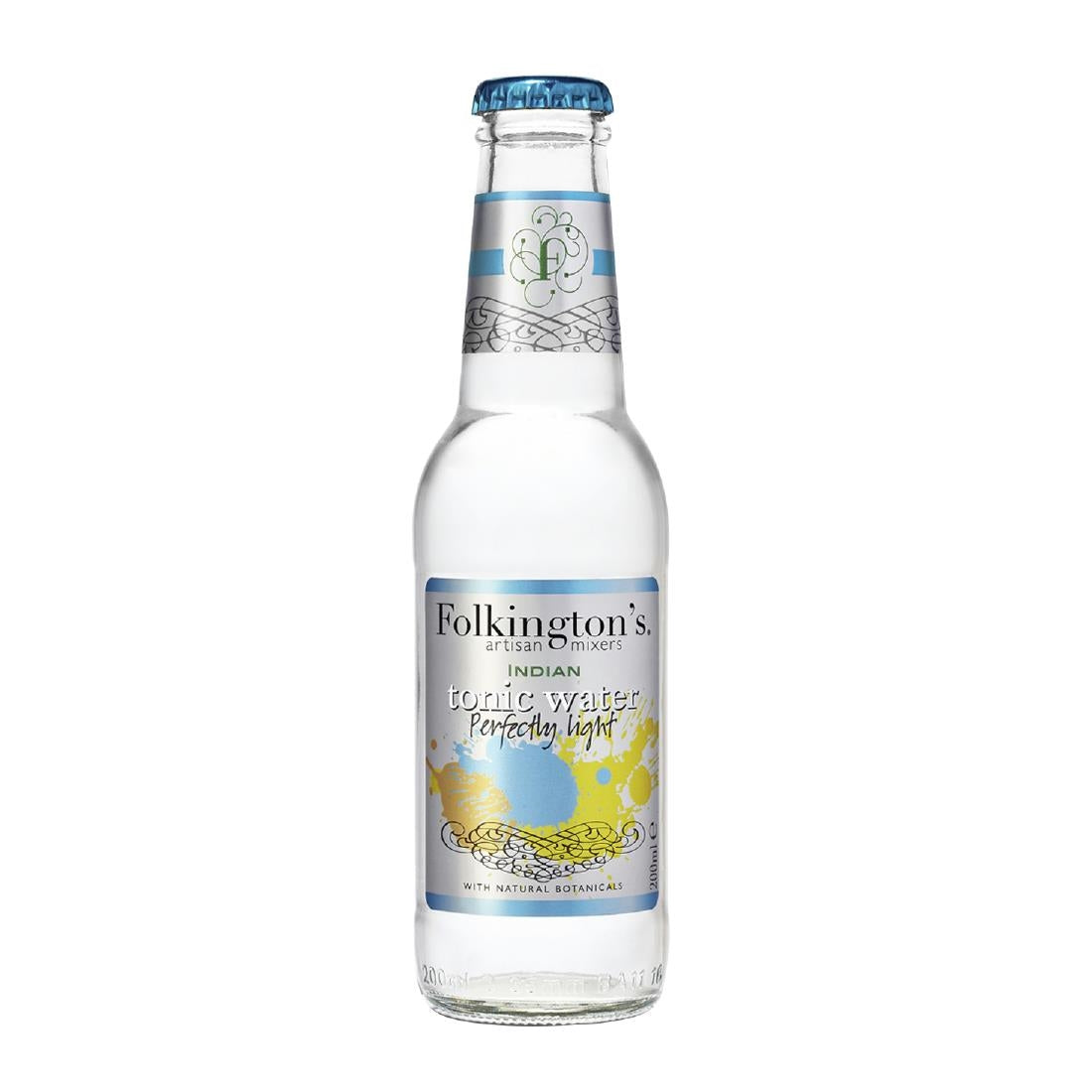 FU472 Folkington's Indian Light Tonic Water Glass Bottle 200ml (Pack of 24)