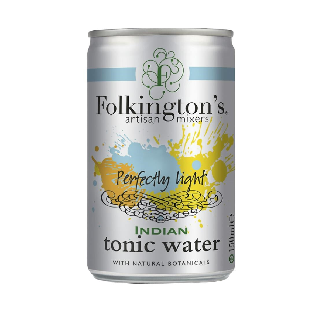 FU474 Folkington's Indian Light Tonic Water Can 150ml (Pack of 24)
