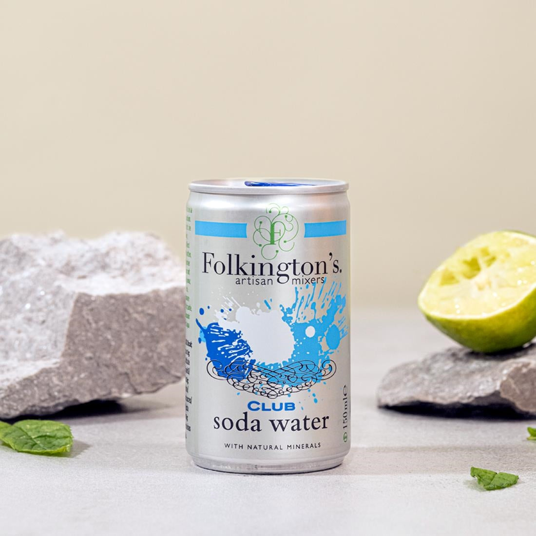 FU475 Folkington's Club Soda Can 150ml (Pack of 24)